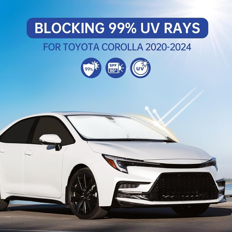 FSHAANY'S 6PCS Car Window Shades for Toyota Corolla 2020-2024, Window Covers for Corolla Windshield Side Rear Windows, Full Set Privacy Protection Car Sunshade with UV Blocking for Camping Napping - Image 5